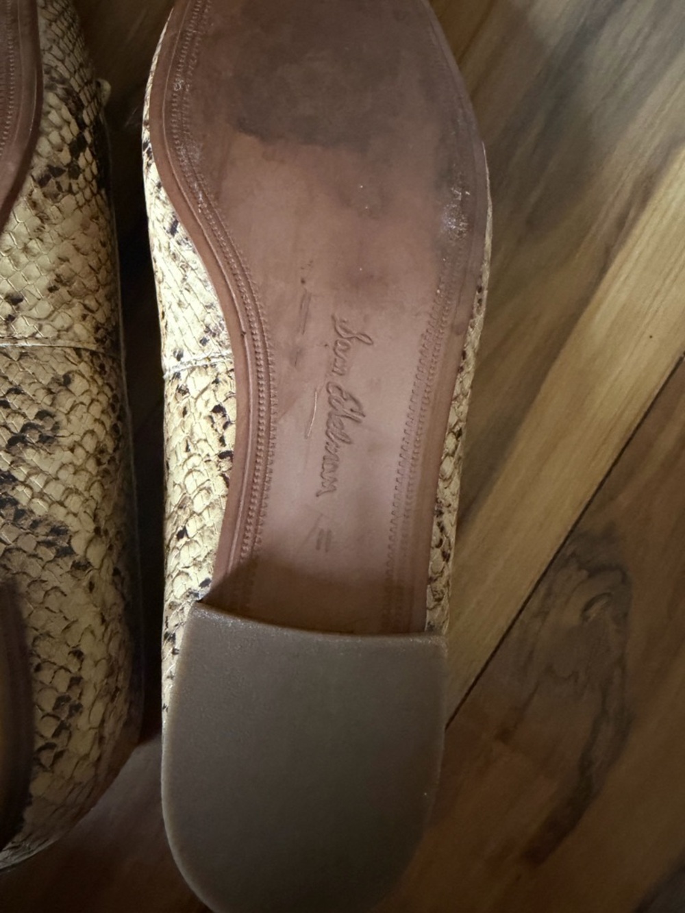 Sam Edelman Snake embossed leather slip on Flats - Picture 7 of 9